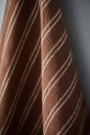 Kjøkkenhåndkle mørkebrun med naturfarget tynne striper thumbnail