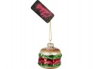 Hamburger juletrepynt i glass thumbnail