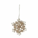 Jute Snøfnugg/stjerne oppheng, brun/offwhite thumbnail
