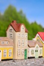 Hus i keramikk til telys, Nyhavn grønn dør thumbnail