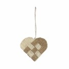 Jute Hjerte oppheng brun/offwhite thumbnail