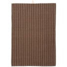 Kjøkkenhåndkle mørkebrun med naturfarget tynne striper thumbnail
