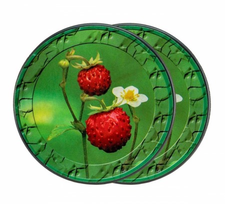 Glassbrikker markjordbær, 2-pk
