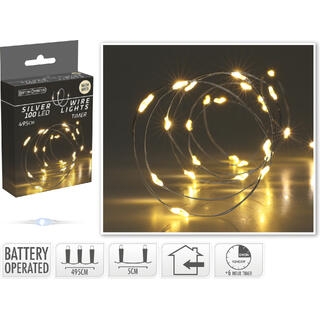 Lyslenke LED sølv 5 m