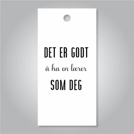 Tags, Det er godt å ha en lærer som deg