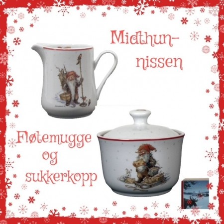 Midthun fløtemugge og sukkerkopp med lokk, 1 PÅ LAGER!
