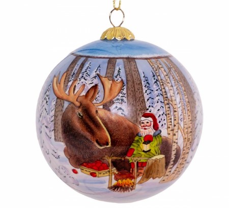 Julekule håndmalt, Elg og nisse