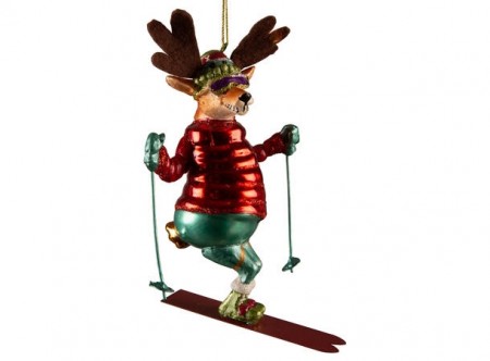 Juletrepynt elg med ski