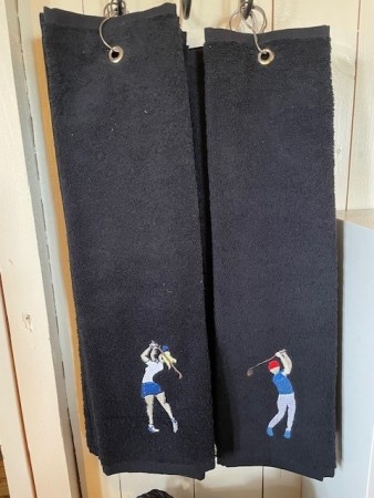 Golf håndkle, mann
