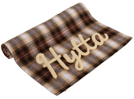 Løper rutet brun Hytta 40x140 cm