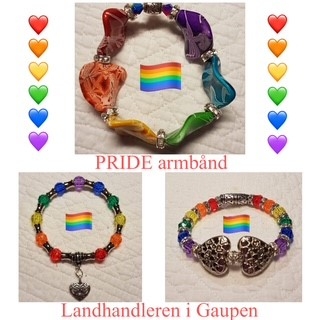 Regnbue armbånd med 1 hjerte