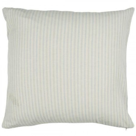 Putetrekk natur m/lyseblå striper, bomull og lin