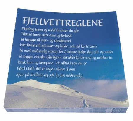 Servietter, Fjellvettreglene