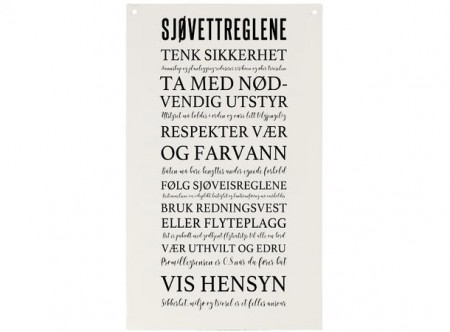 Skilt avlangt Sjøvettreglene